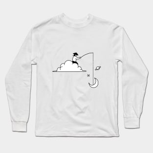 Abstract Minimalist Space Fishing Long Sleeve T-Shirt